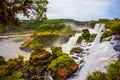 Powerful jets of the world famous waterfalls Iguazu