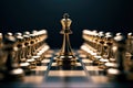 The Powerful Leader of the Chess Game Embracing Business Concepts of Strategy, Success, and Leadership. created with Generative AI