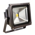 Powerful LED floodlight with adjustable mounting bracket, designed for efficient illumination of large outdoor spaces Royalty Free Stock Photo
