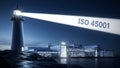 ISO 45001: A Beacon of Guidance for a Safe and Compliant Organization. Royalty Free Stock Photo