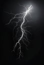 Powerful lightning bolt striking through night sky Royalty Free Stock Photo