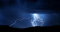 Lightning Extreme Power Dark Stormy Night Over City Royalty Free Stock Photo