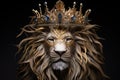 Powerful Lion crown animal banner. Generate AI