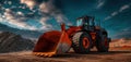 The powerful loader machine ready for industrial excavation and construction tasks. AI generated image Royalty Free Stock Photo