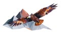 Powerful Low Poly Eagle Soaring Over Mountains, Vector, vector design Generative AI Royalty Free Stock Photo