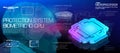 CPU Concept. Powerful microprocessor of the future.Protection system. Biometric ID. New generation processor for