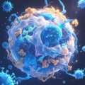 Powerful Microscopic World, Illustration of Viruses and Bacteria
