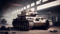 Powerful modern battle panzer tank. War crisis. 3D heavy military vehicle tank weapon illustration