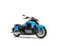 Powerful modern blue chopper motorcycle Royalty Free Stock Photo