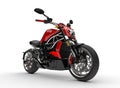 Powerful modern red sports motorcycle