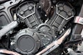 Powerful motorcycle engine detail Royalty Free Stock Photo