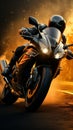 Powerful Motorcycle Roars At High Speed, Rider Immersed In Adrenaline  Pumping Velocity