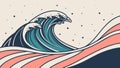 Powerful Ocean Wave with Abstract Details, vector design Generative AI Royalty Free Stock Photo
