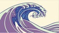 Powerful Ocean Wave Abstract Swirl Vector Illustration, vector design Generative AI Royalty Free Stock Photo