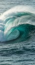 Powerful Ocean Wave Crashing Turquoise Water Royalty Free Stock Photo
