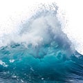 Powerful ocean wave crashing with white foam and spray Royalty Free Stock Photo