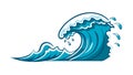 Powerful Ocean Wave: Dynamic Blue Water Movement, vector design Generative AI Royalty Free Stock Photo