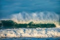 Ocean waves. Stormy weather, clouds sky background. Seascape. Royalty Free Stock Photo