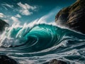 The waves are captured in mid-motion with large 4. Royalty Free Stock Photo