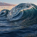 Powerful Ocean Waves at Sunset Dramatic Seascape Royalty Free Stock Photo