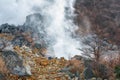 The sulfurous fumes of Owakudani  Valley.  Hakone area. Honshu. Japan Royalty Free Stock Photo