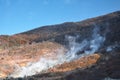 The sulfurous fumes of Owakudani Valley. Hakone area. Honshu. Japan