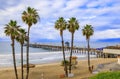 Powerful Pacific Ocean wave breaking by the beach in Southern California