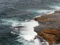 Powerful Pacific Ocean Waves Crashing on Rocks