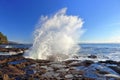 Botanical Beach with Crashing Wave and Tidal Pools on Sandstone Shelf, Juan de Fuca Marine Provincial Park, Vancouver Island, BC