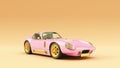 Powerful Pink an Gold Sports Roadster Coupe Car 1960`s Royalty Free Stock Photo