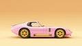 Powerful Pink an Gold Sports Roadster Coupe Car 1960`s Royalty Free Stock Photo