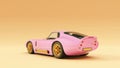 Powerful Pink an Gold Sports Roadster Coupe Car 1960`s