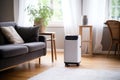 a powerful portable air conditioner in a living room Royalty Free Stock Photo