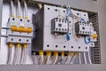 Powerful power contactors and circuit breakers in the electrical Cabinet