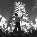 Powerful Protest Image - Rallied Crowd and Tower of Signs Royalty Free Stock Photo