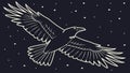 Powerful Raven Soaring Through Starry Night Sky Vector, vector design Generative AI Royalty Free Stock Photo