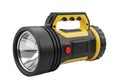 Powerful rechargeable led flashlight with durable yellow handle for outdoor adventures Royalty Free Stock Photo