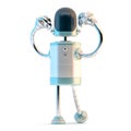 Powerful robot. 3D illustration. Isolated on white