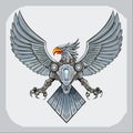 Powerful Robotic Eagle Vector Emblem Royalty Free Stock Photo