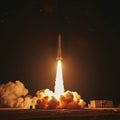 Rocket Launch at Night Royalty Free Stock Photo