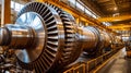 Row of Jet Engines in Factory Workshop Royalty Free Stock Photo