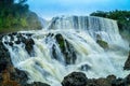 The powerful of Sae Pong Lai waterfall in Southern Laos