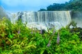 The powerful of Sae Pong Lai waterfall in Southern Laos