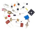 Radio components on white Royalty Free Stock Photo