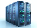 Powerful server array enhancing performance connectivity and efficiency in data center operations Royalty Free Stock Photo