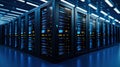 Powerful server infrastructure, exploring modern data center technology for enhanced network and cloud computing Royalty Free Stock Photo