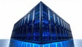 Futuristic Data Center Server Rack with Blue Lights Royalty Free Stock Photo