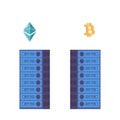 Powerful Servers Dedicated To The Operation And Maintenance Of Ethereum And Bitcoin Networks. They Handle Transactions