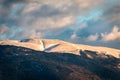 Snowy mountains panorama on a bright day Royalty Free Stock Photo