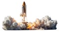 Space Shuttle launch isolated on white background Royalty Free Stock Photo